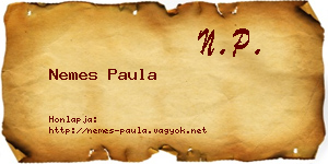 Nemes Paula névjegykártya